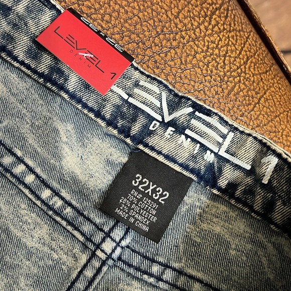 Brand New Level 1 Denim Stone Washed Distressed Stretch Vintage Slim Fit Jeans! - Picture 5 of 8